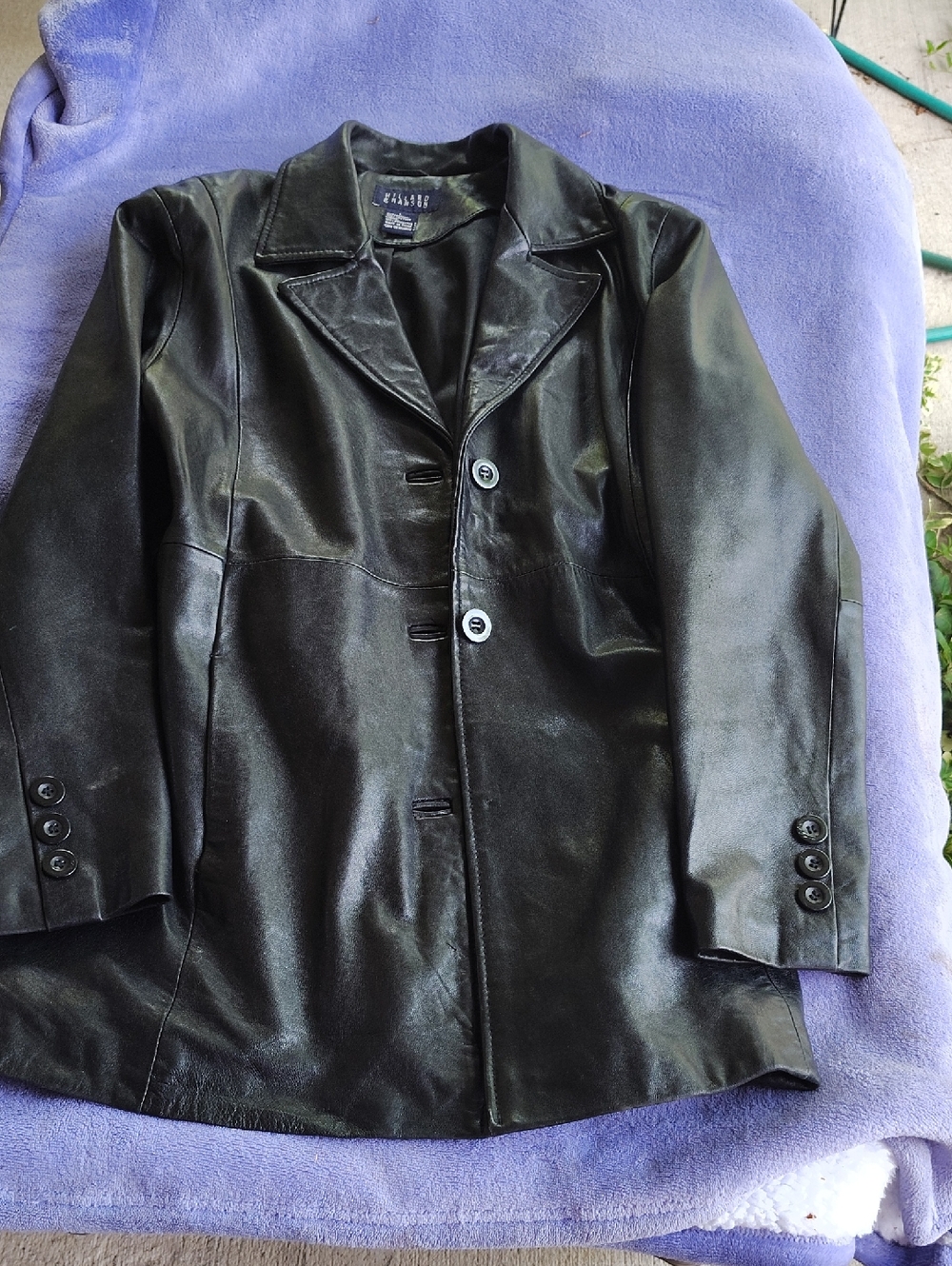 Hillard & Hanson Black Leather Utility Jacket